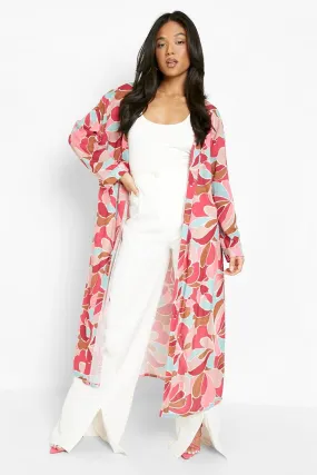 Petite Abstract Print Kimono