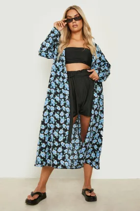 Plus Large Floral Kimono