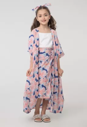 Printed Dress Set With Attachable Fringes