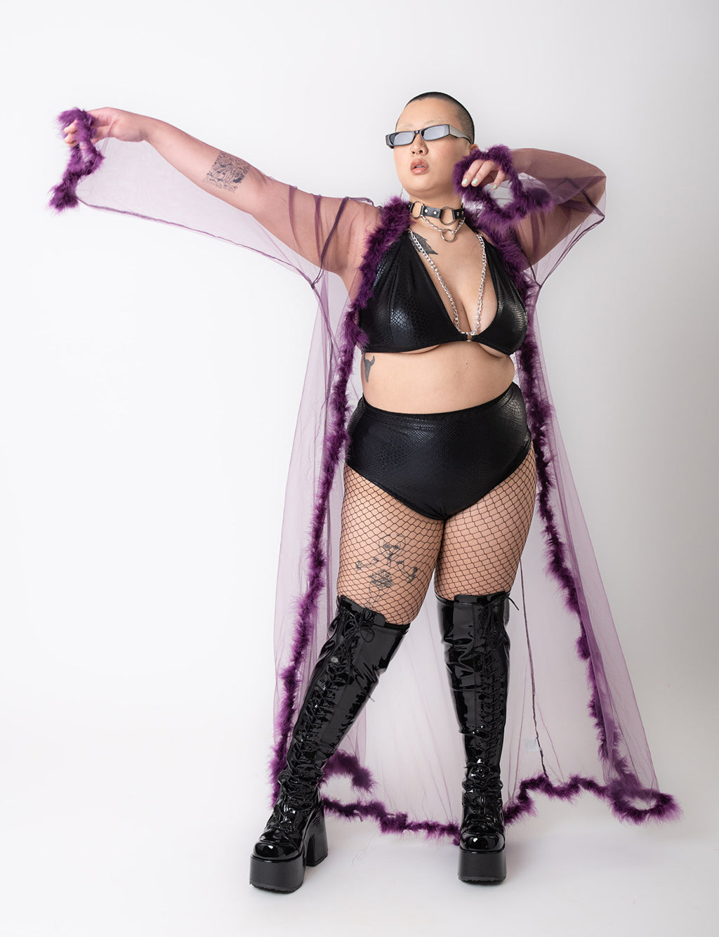 PURPLE PEOPLE EATER KIMONO - PURPLE