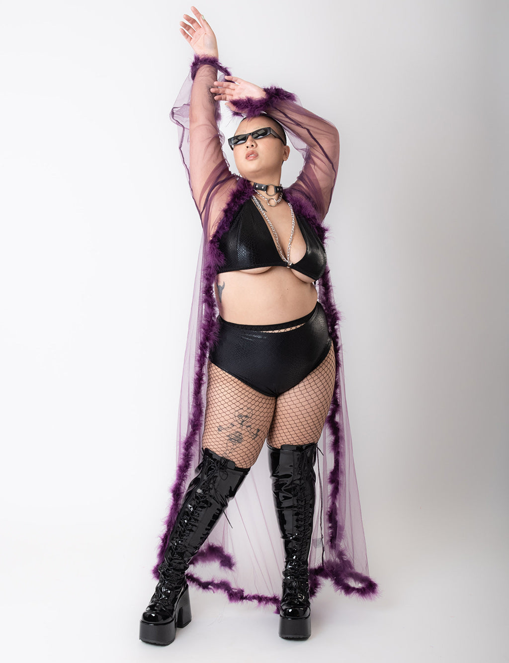 PURPLE PEOPLE EATER KIMONO - PURPLE