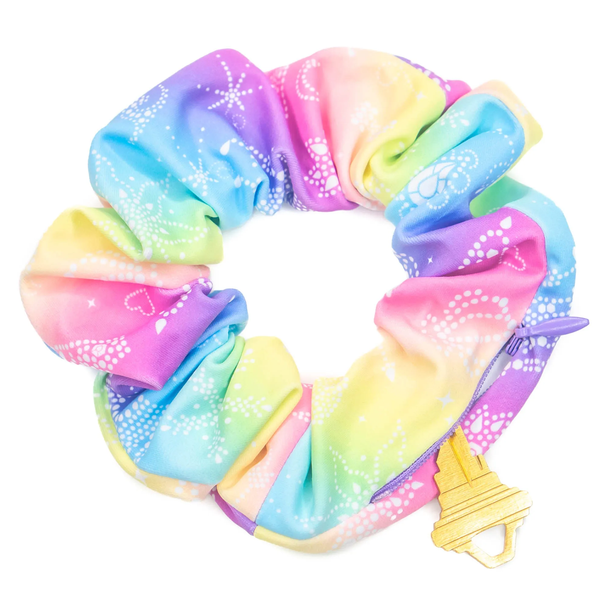 Rainbow Princess Zipper Scrunchie