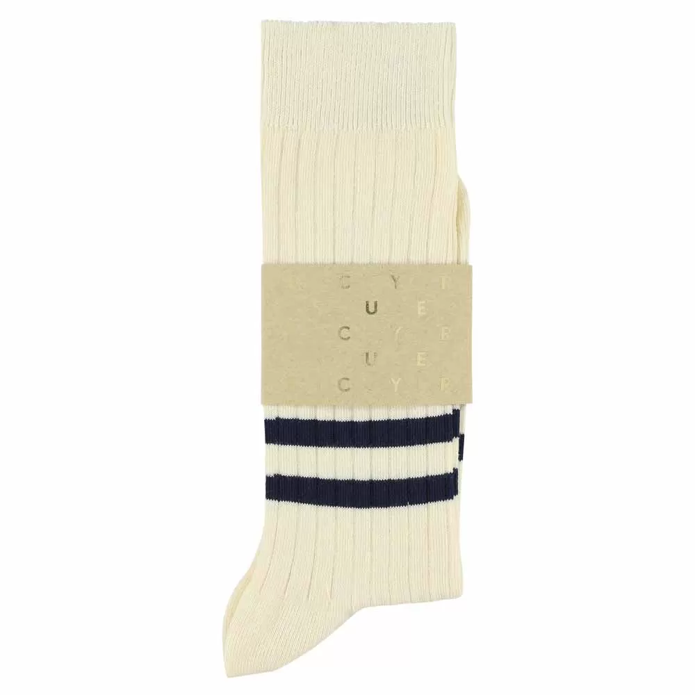 Stripes socks - Ecru / Blue