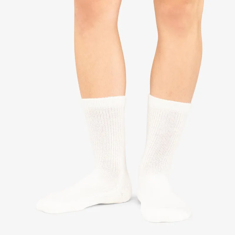 Thorlos Mens Diabetic Cushion Socks- White