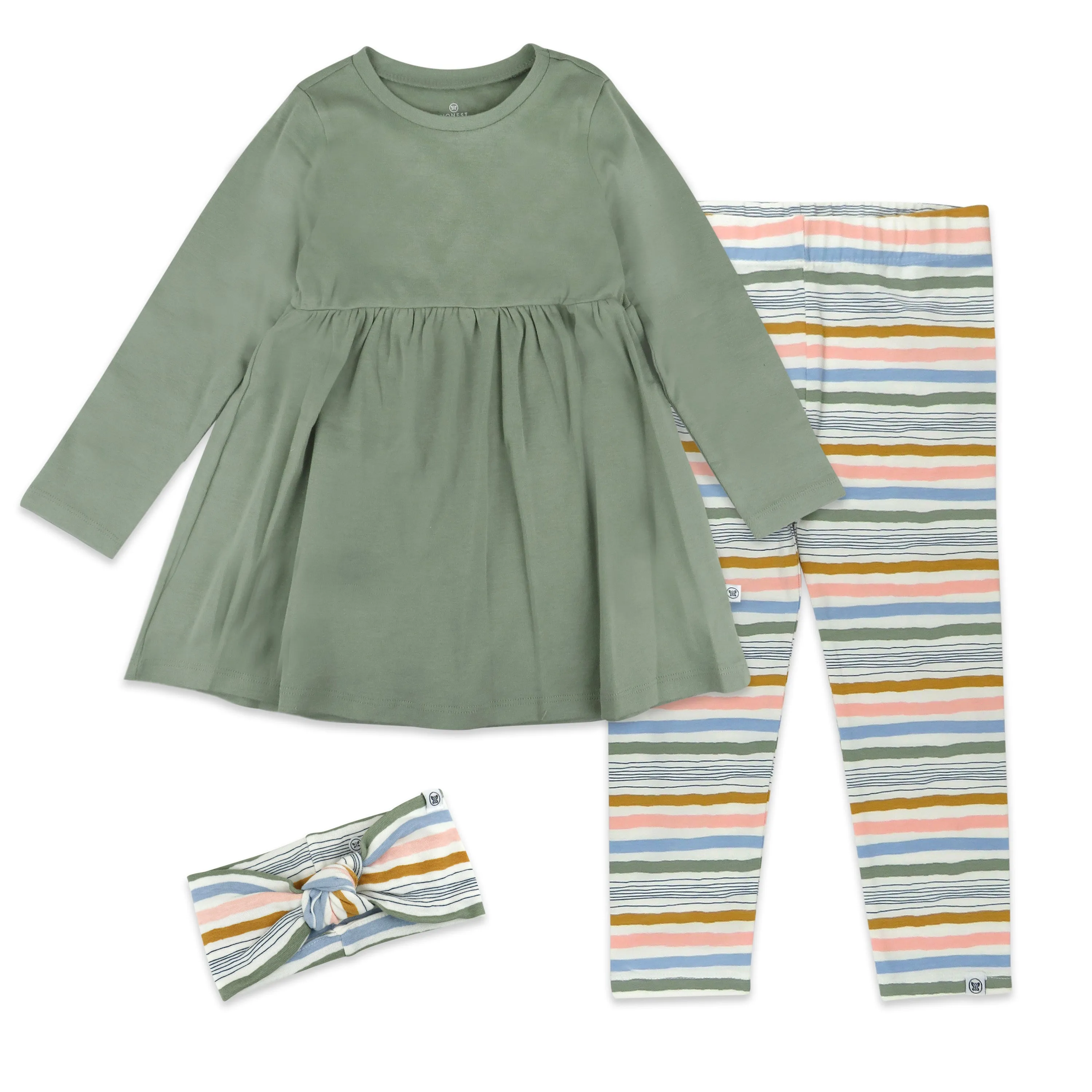 Toddler 3-Piece Dress, Legging, and Headband Set