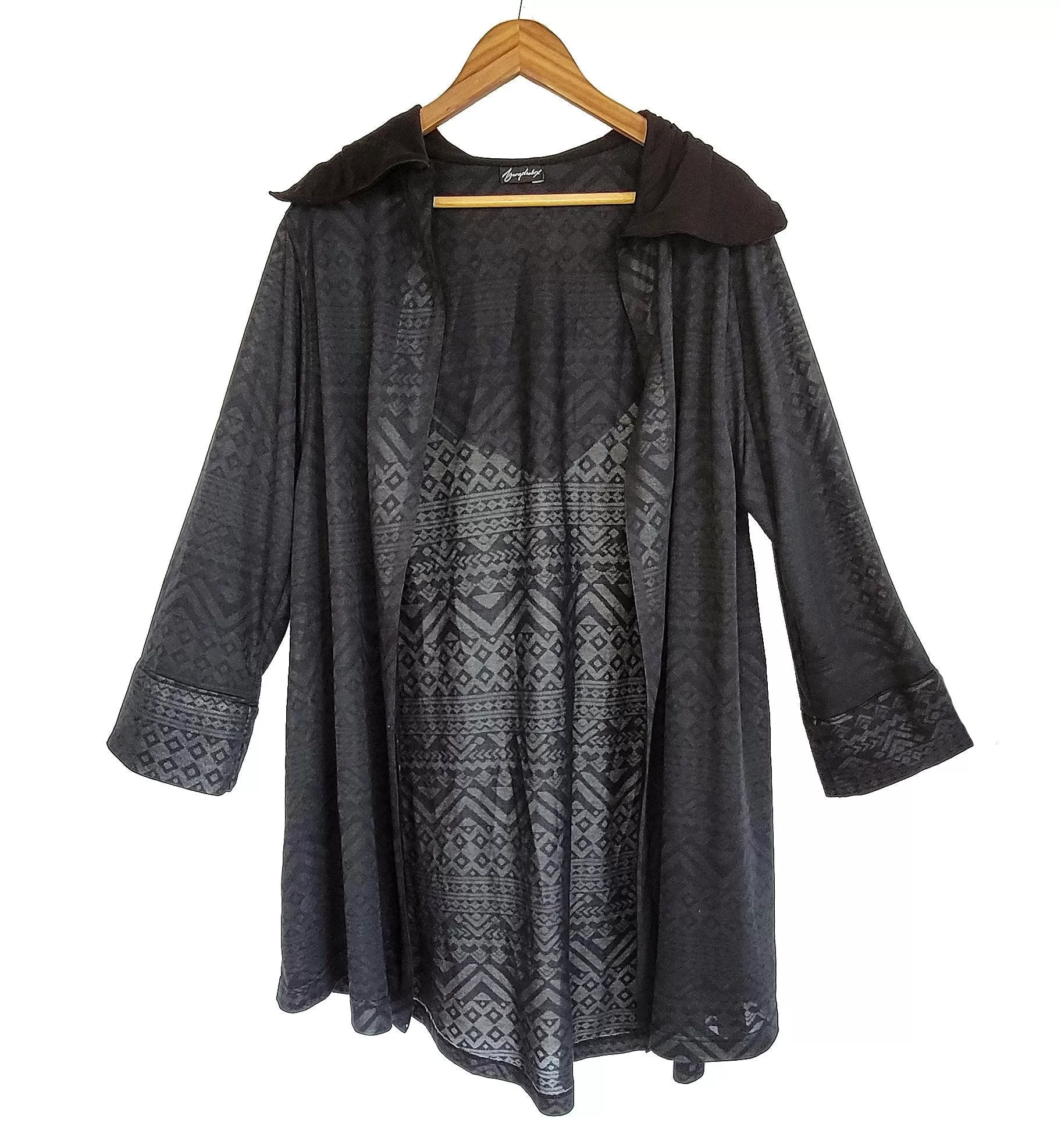 Tribal Sheer Black kimono cardigan