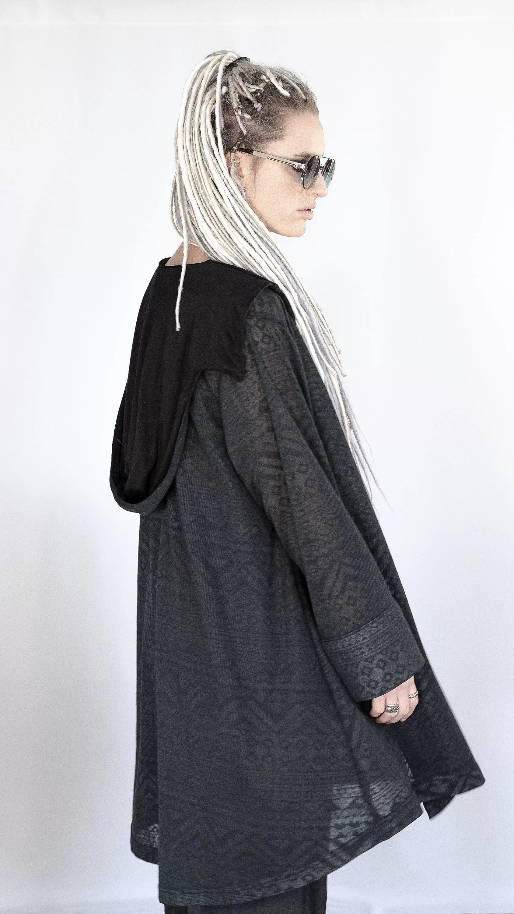 Tribal Sheer Black kimono cardigan