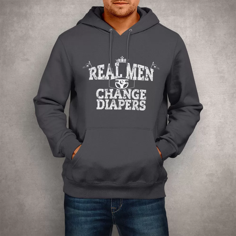 Unisex Hoodie Real Men Chang Diapers