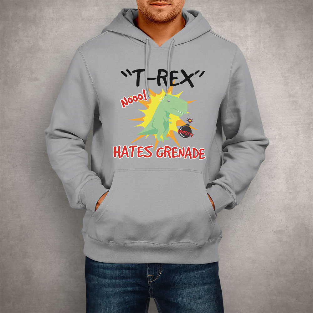 Unisex Hoodie T-Rex Hates Grenade