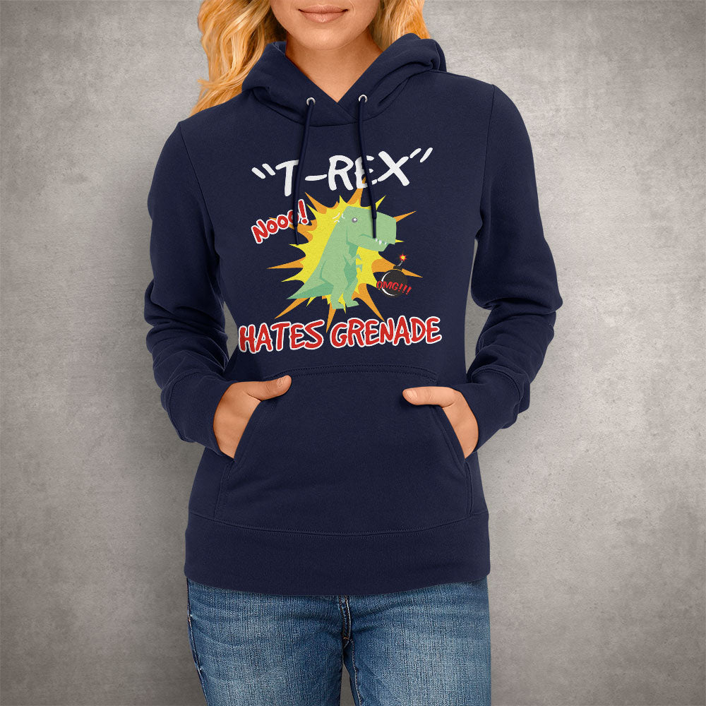 Unisex Hoodie T-Rex Hates Grenade