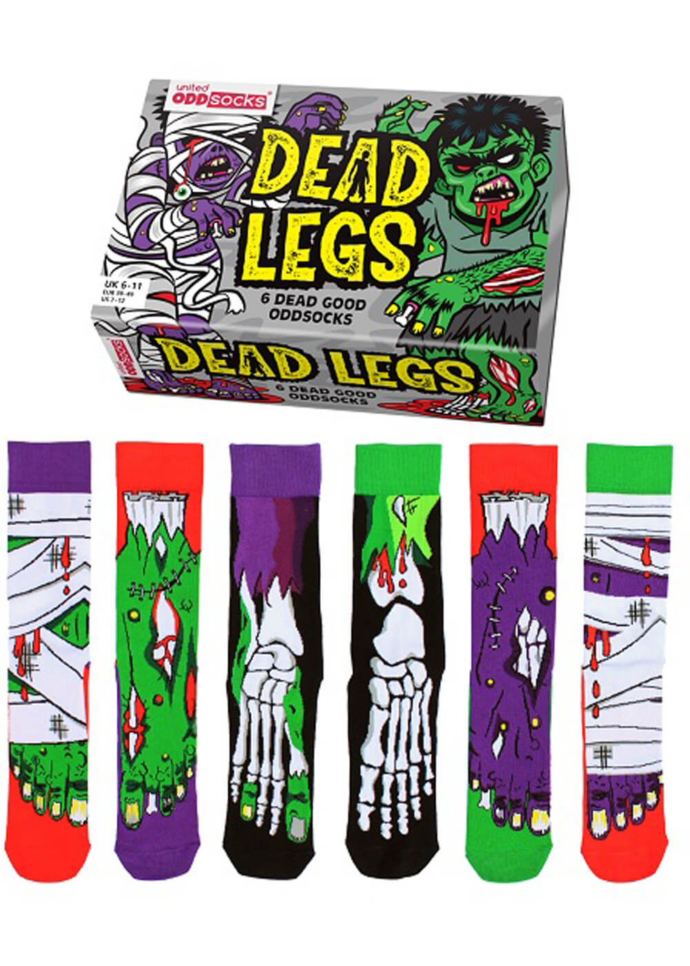 United Odd Socks 6 Men Socks Dead Legs