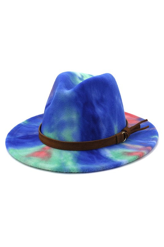 Women Warm Retro Tie-Dye Belt Panama Hat