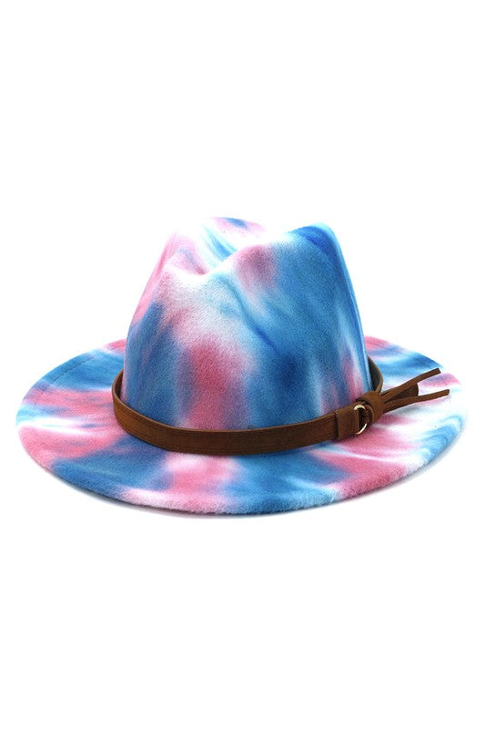 Women Warm Retro Tie-Dye Belt Panama Hat